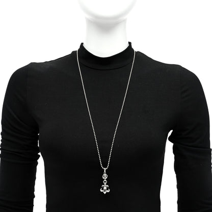 Chrome Hearts Sterling Silver Ball BS Fleur de Lis Pendant Necklace 2 of 5
