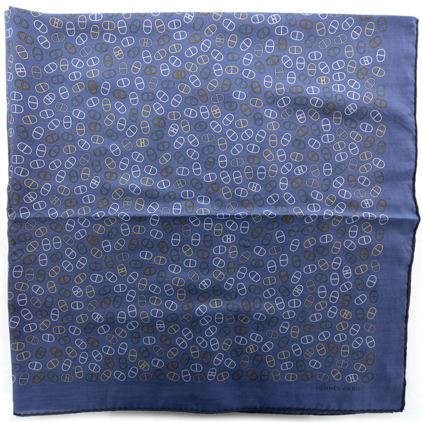 Cotton Maillons Dechaines Scarf 90 Bleu Hussard and Marine