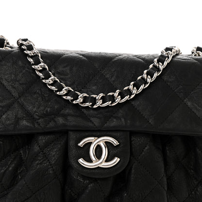 Chanel Washed Lambskin Quilted Medium Chain Around Messenger Black 8 of 10