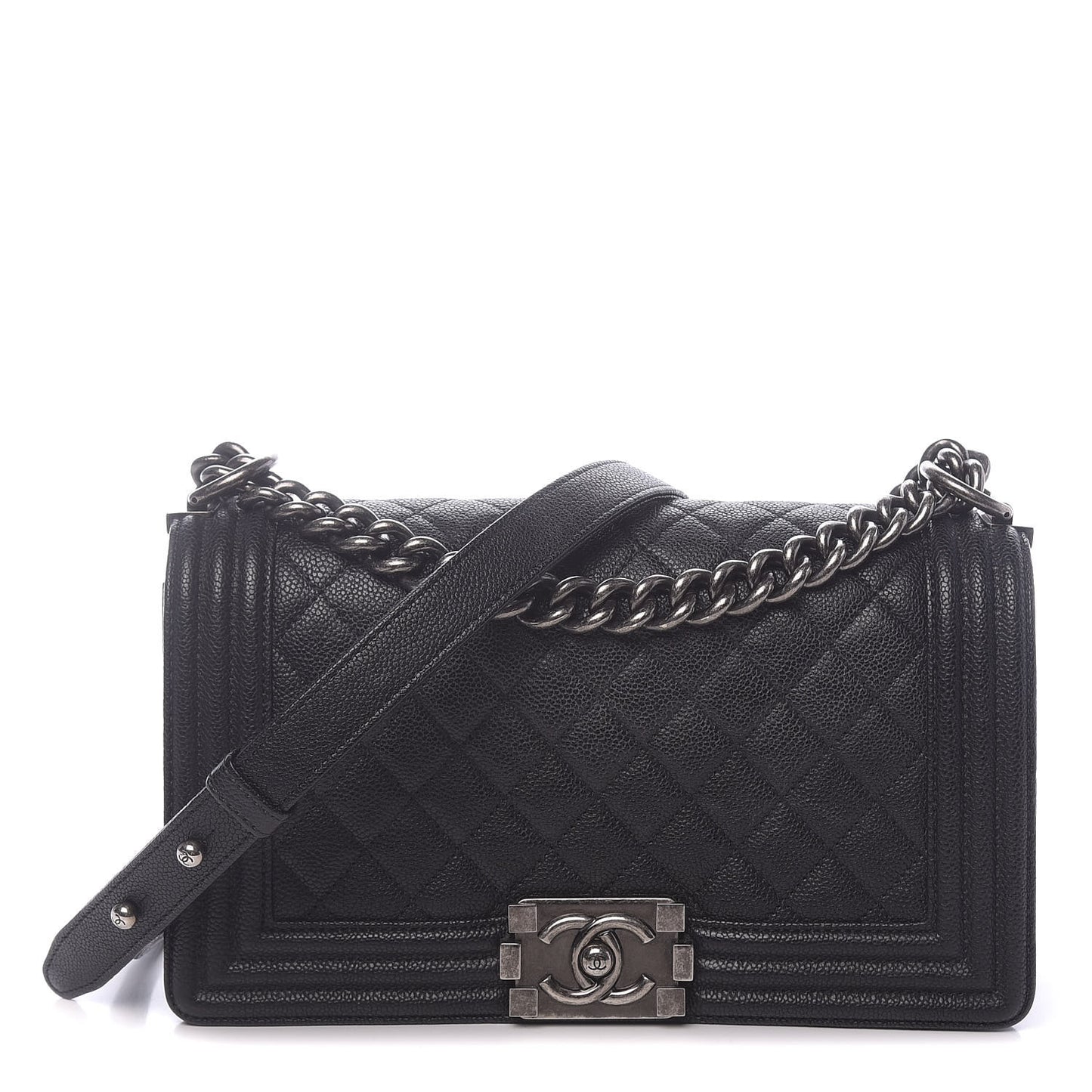 Caviar Quilted Medium Boy Flap Black