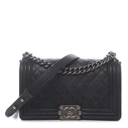 Chanel Caviar Quilted Medium Boy Flap Black 1 of 15