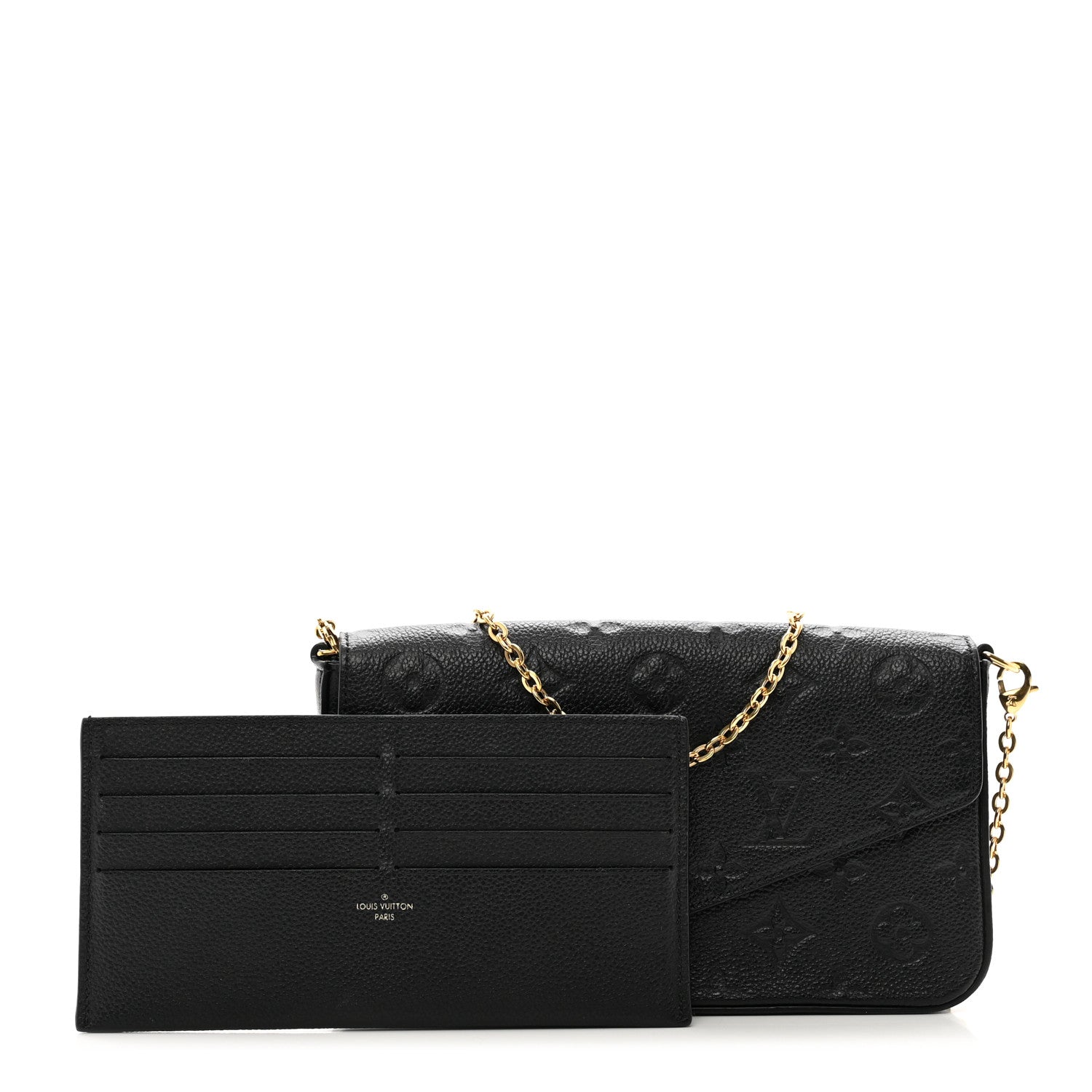 Louis Vuitton Empreinte Pochette Felicie Chain Wallet Black 1 of 10