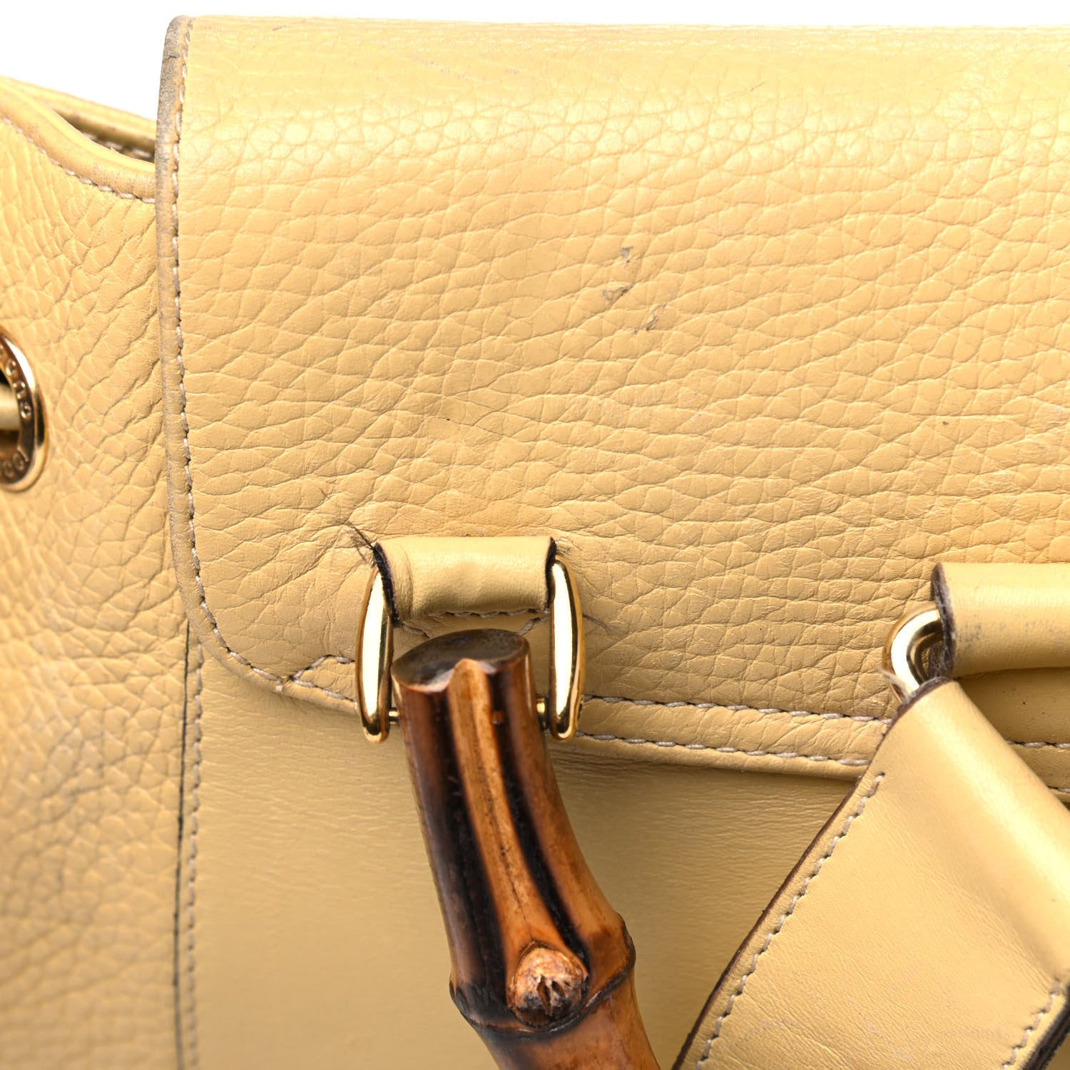 Gucci Calfskin Bamboo Medium Backpack Yellow 17 of 21