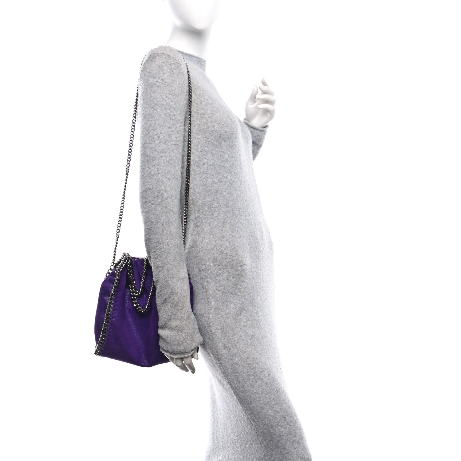 Stella McCartney Shaggy Deer Mini Falabella Fold Over Tote Bright Purple 2 of 9
