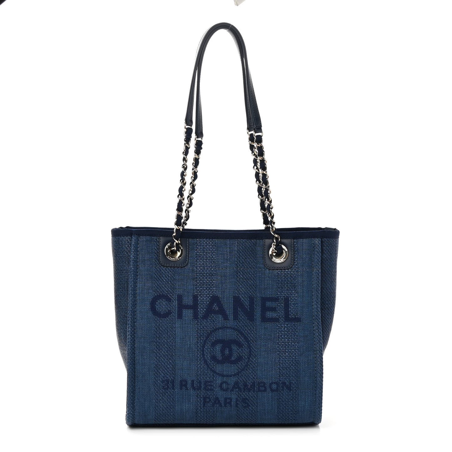 Mixed Fibers Mini Deauville Tote Navy Blue