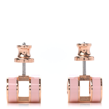Hermes Rose Gold Lacquered Pop H Earrings Rose Dragee 3 of 4