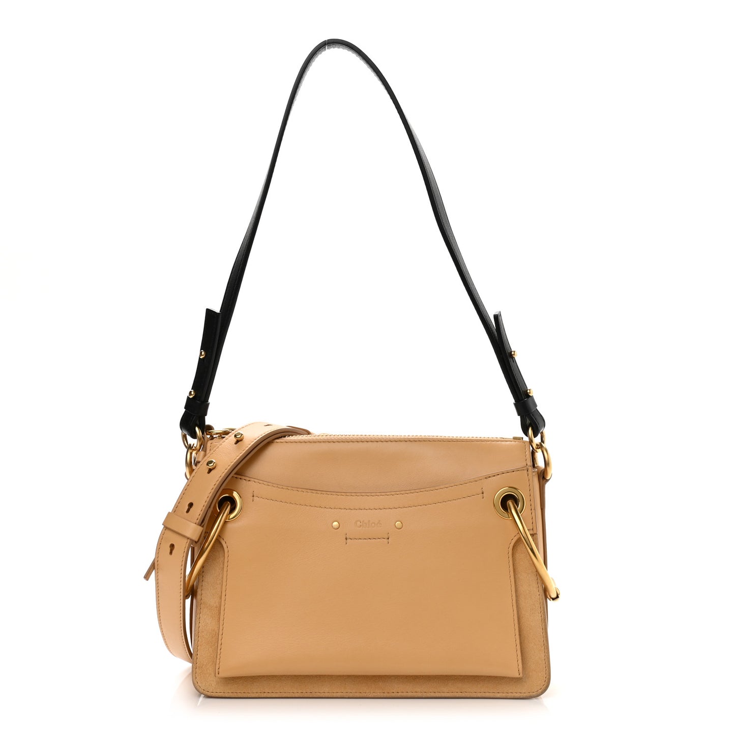 Calfskin Suede Small Roy Bag Bleached Brown