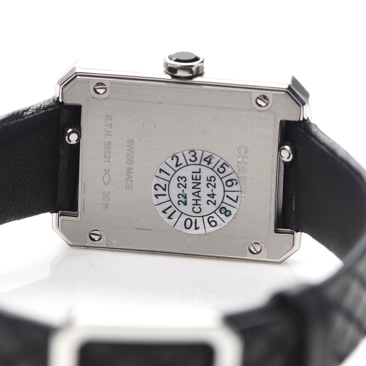 Stainless Steel Calfskin 21mm Boy-Friend Quilt Quartz Watch Black