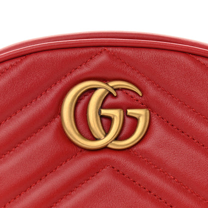 Gucci Calfskin Matelasse GG Marmont Belt Bag 85 34 Hibiscus Red 9 of 11