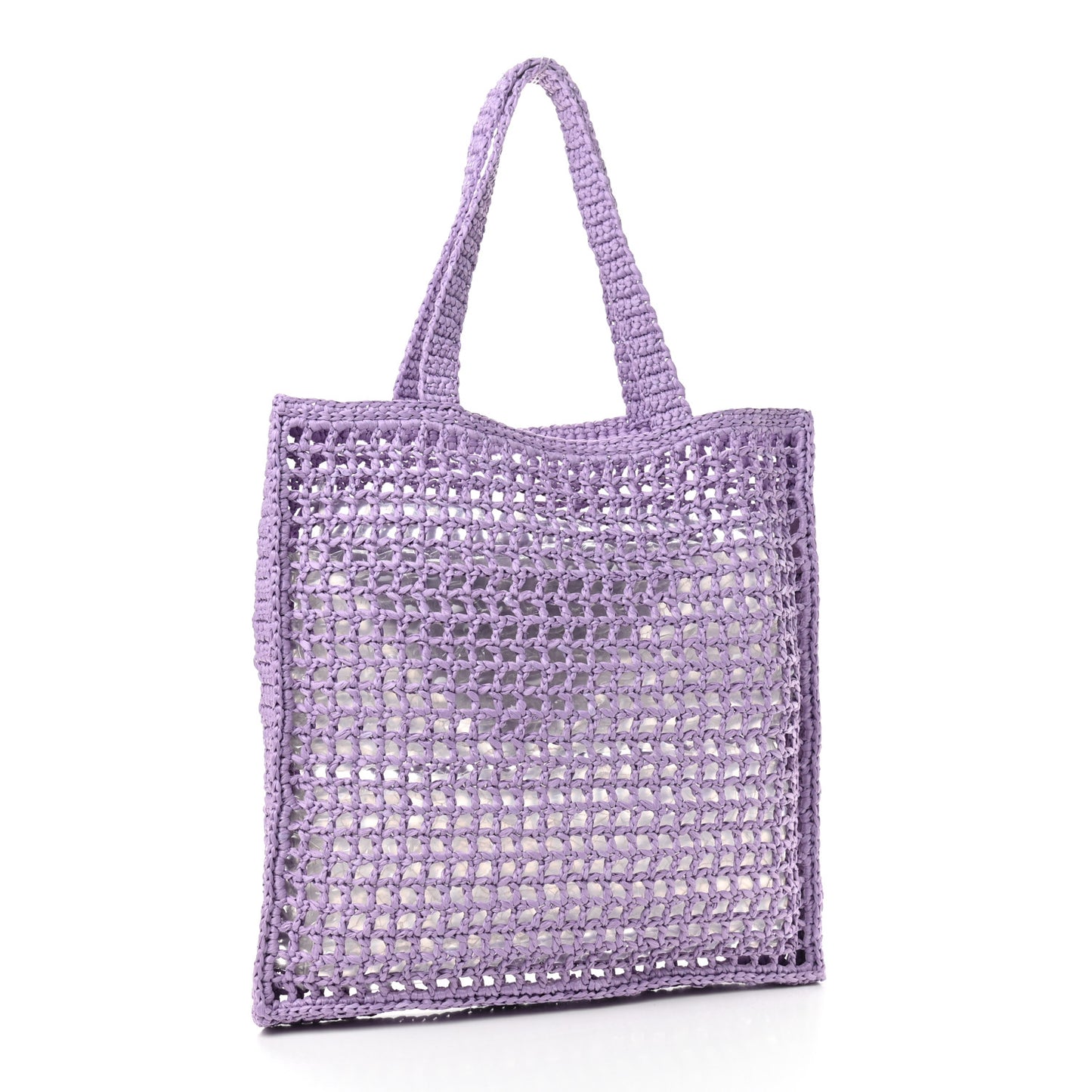 Yarn Raffia Effect Crochet Logo Embroidered Tote Bag Lilium