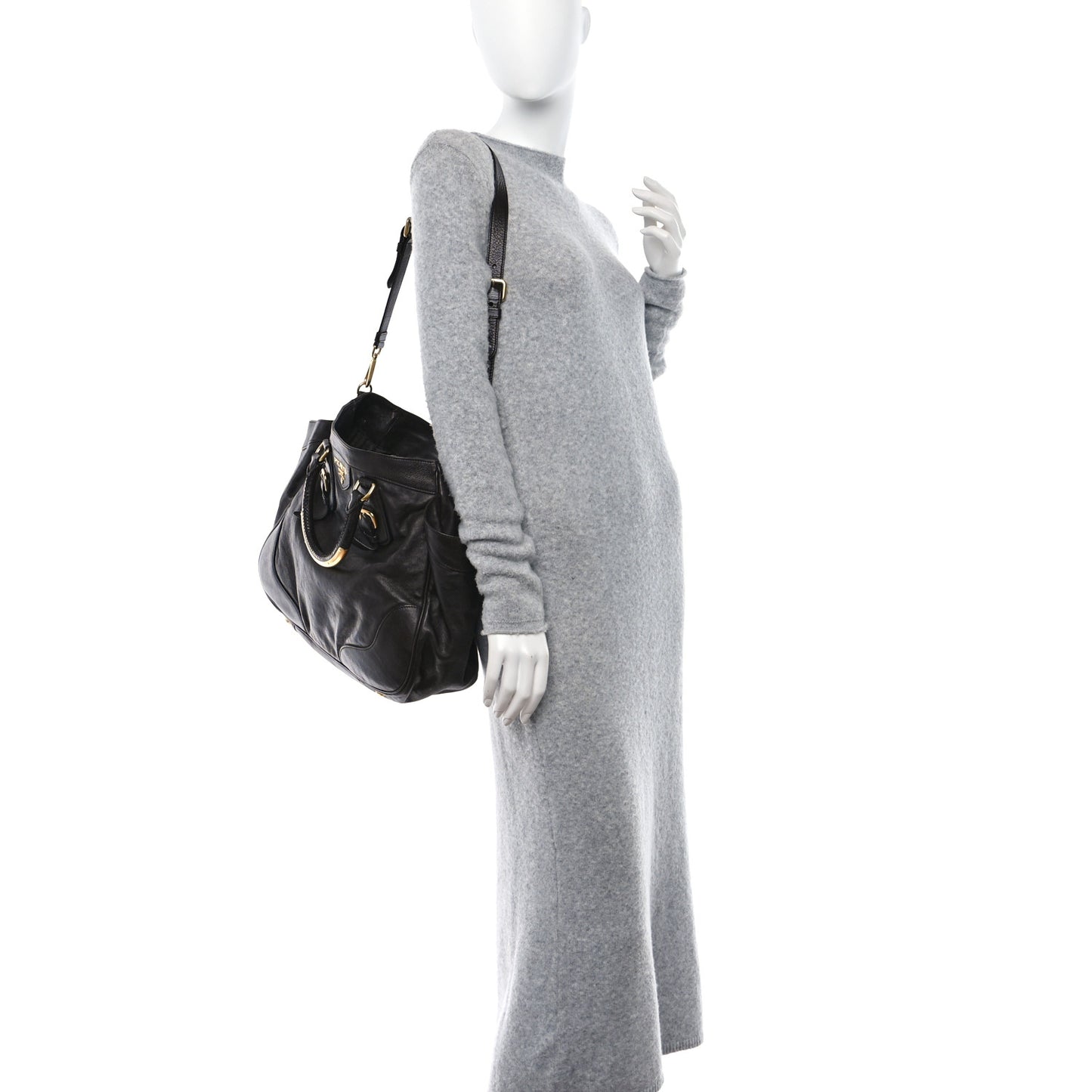 Glace Calf Large Dome Satchel Brown