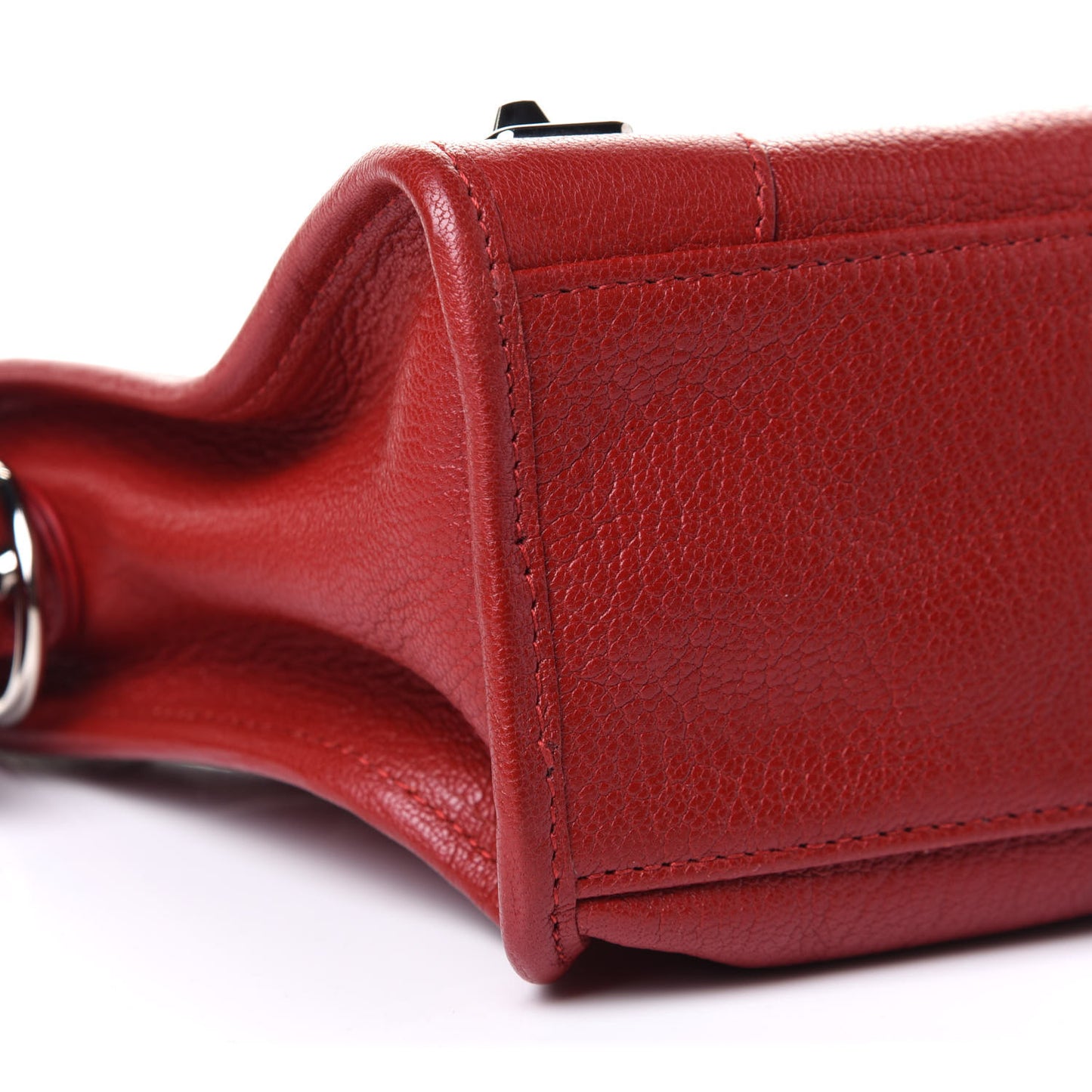 Chevre Silver Metallic Edge Hardware S City Bordeaux