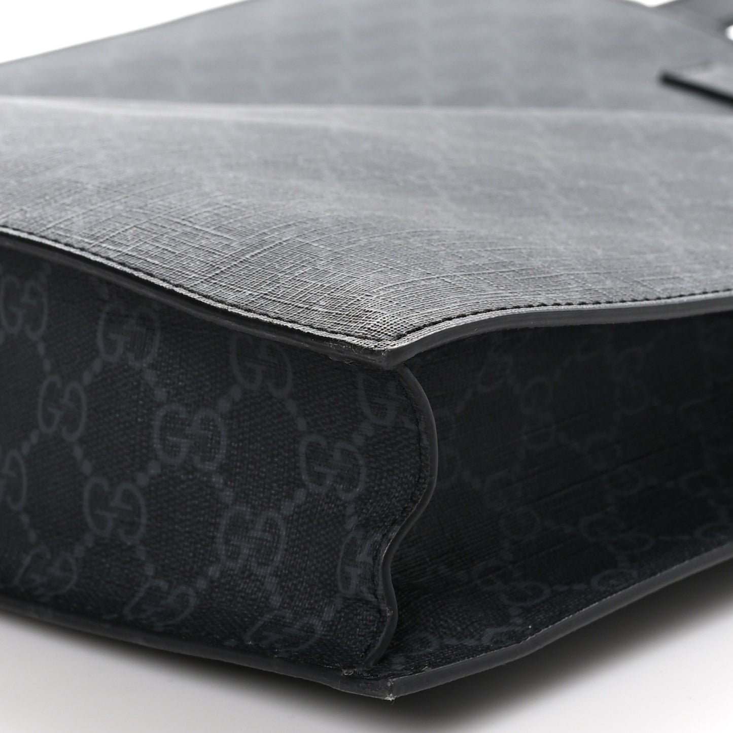 Soft GG Supreme Monogram Appia Calfskin Web Vertical Tote Black