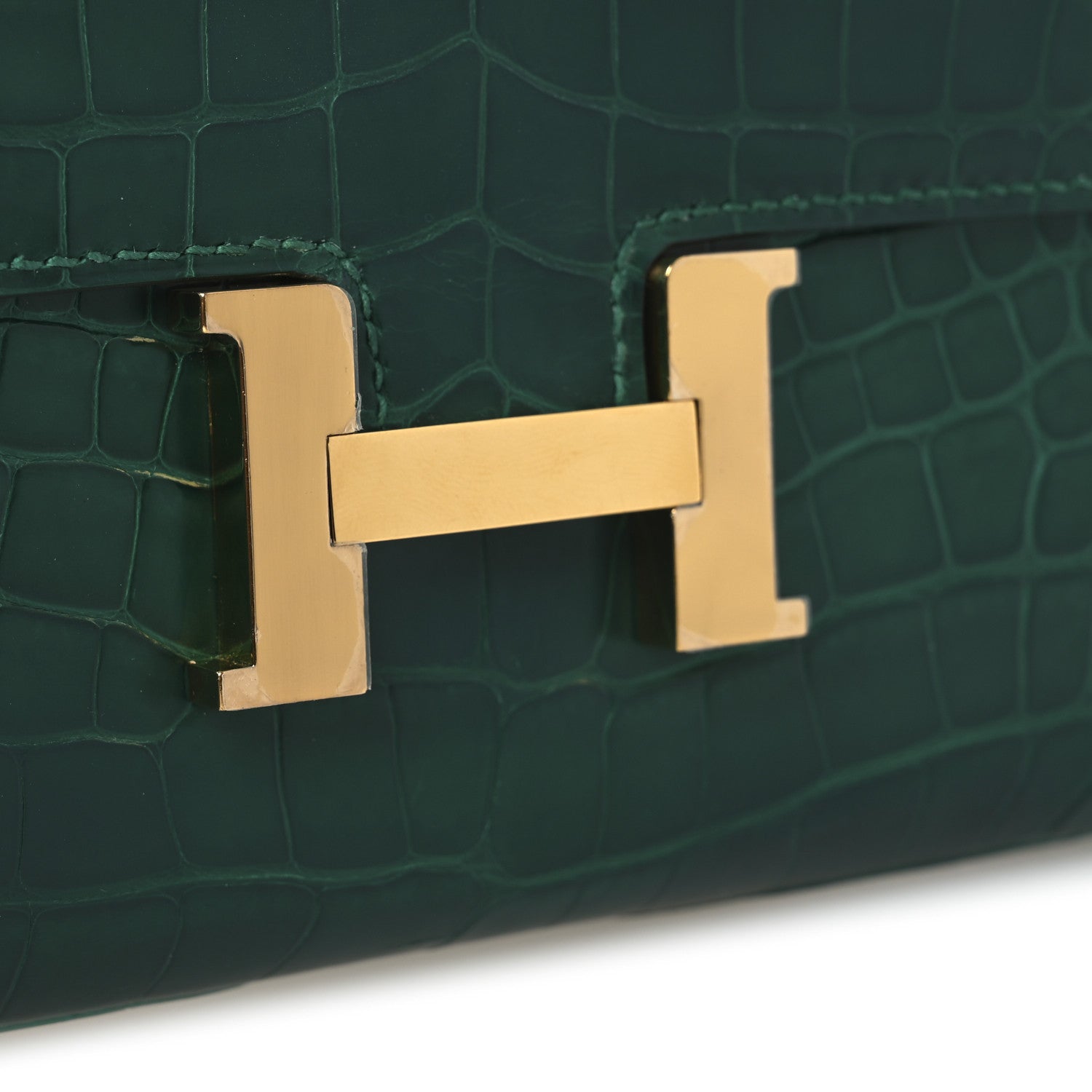 Hermes Shiny Alligator Constance Long Wallet Vert Emeraude 8 of 10