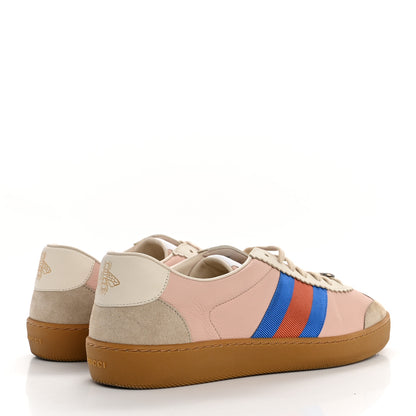 Gucci Calfskin Suede Web Mens G74 Sneakers 9 Oatmeal Soft Rose 5 of 10