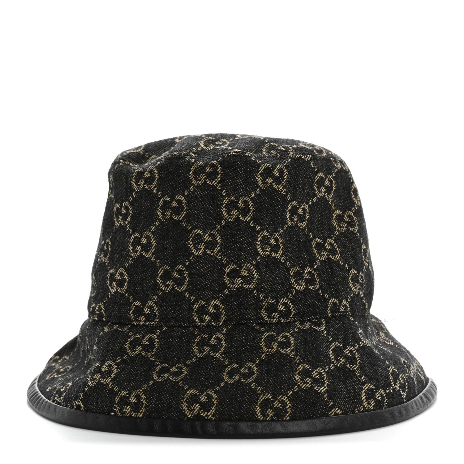 Gucci Jacquard Denim GG Monogram Oscar Bucket Hat M Black Ivory 3 of 9