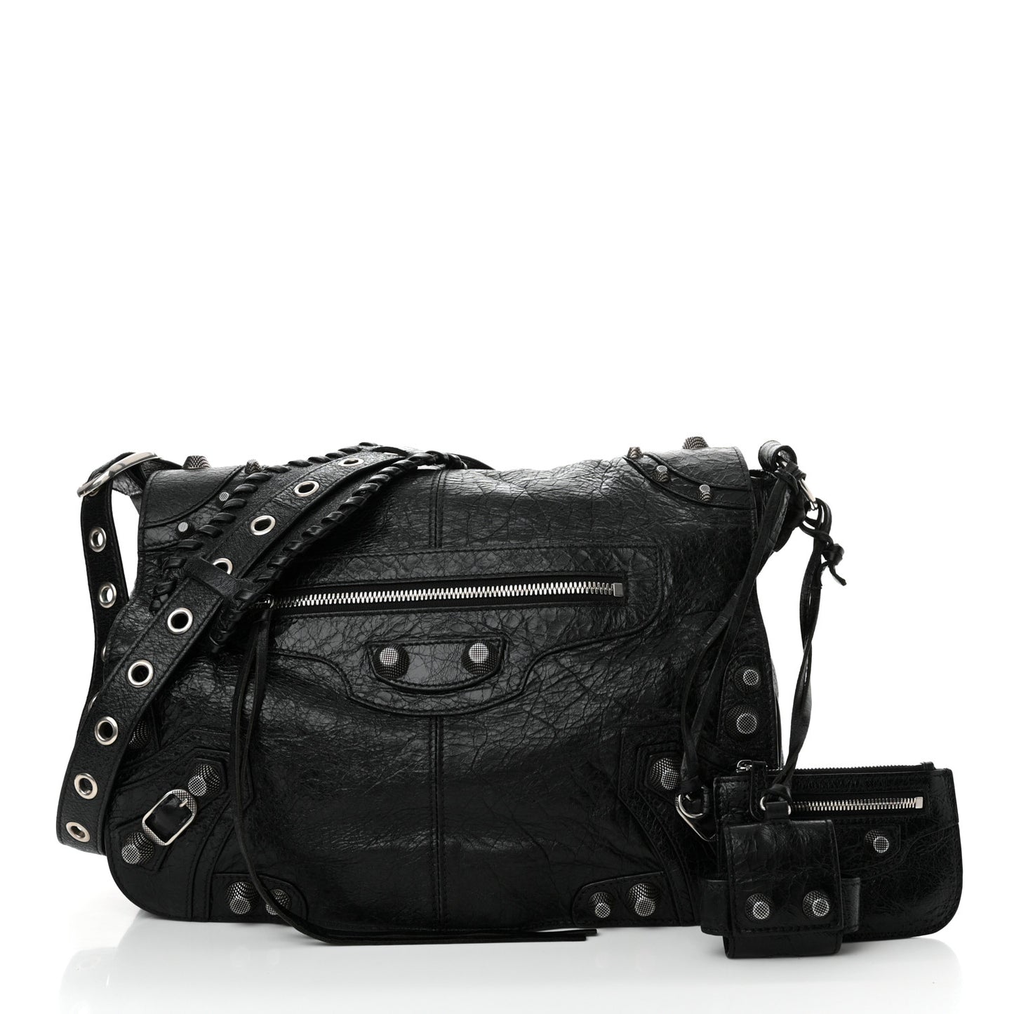Agneau Arena Medium Le Cagole Messenger Bag Black