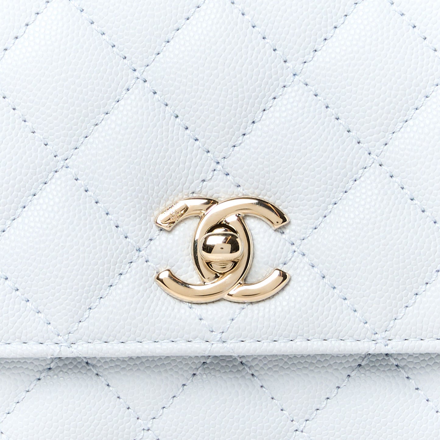 Caviar Quilted Extra Mini Coco Handle Flap Light Blue