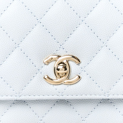 Chanel Caviar Quilted Extra Mini Coco Handle Flap Light Blue 9 of 12