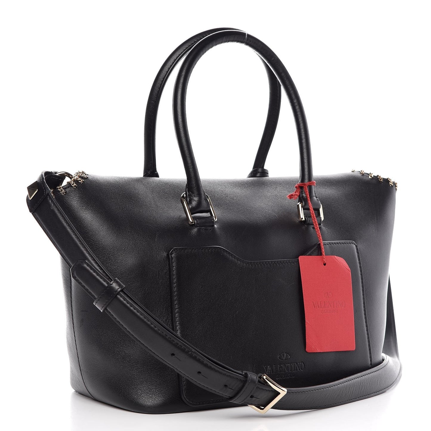 Calfskin Groumette Small Demilune Double Handle Satchel Black
