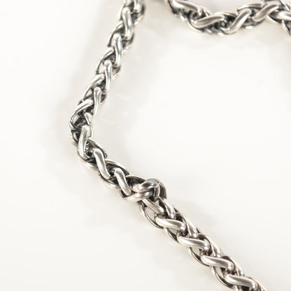 David Yurman Sterling Silver Pave Diamond Double Wheat Chain Necklace 17mm 7 of 8