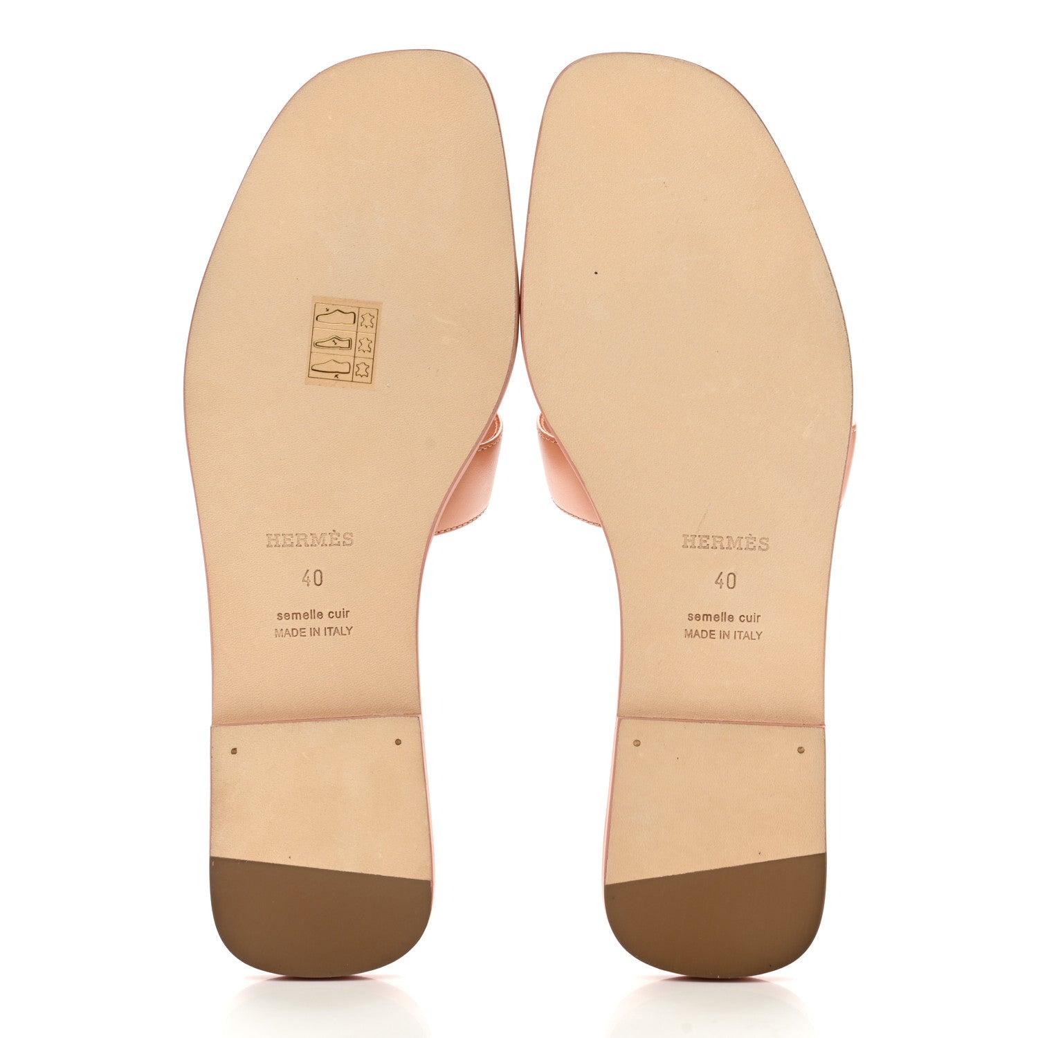 Hermes Box Calfskin Oran Sandals 40 Granit Rose 5 of 9