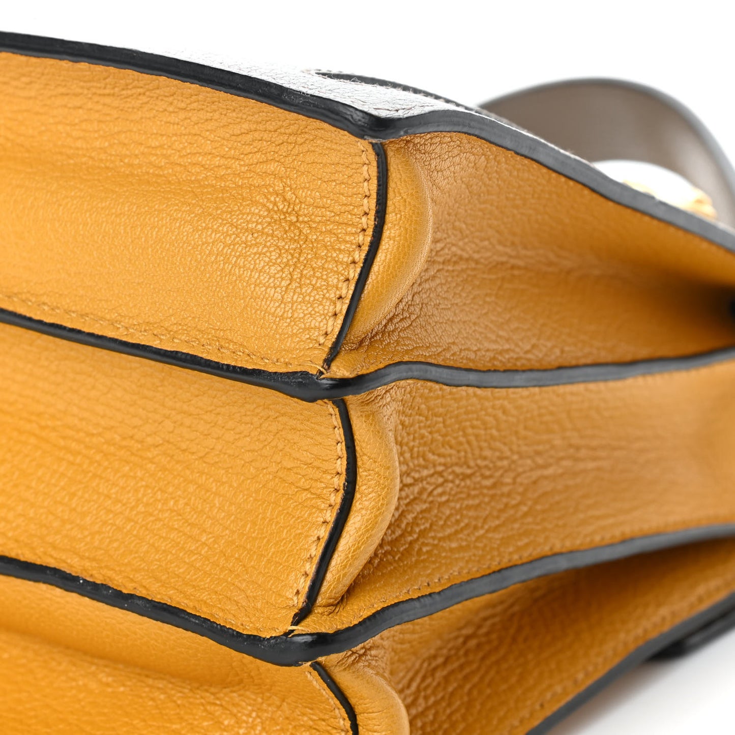 Goatskin Bandoliera Madras Bi-Color Shoulder Bag Argilla Soleil