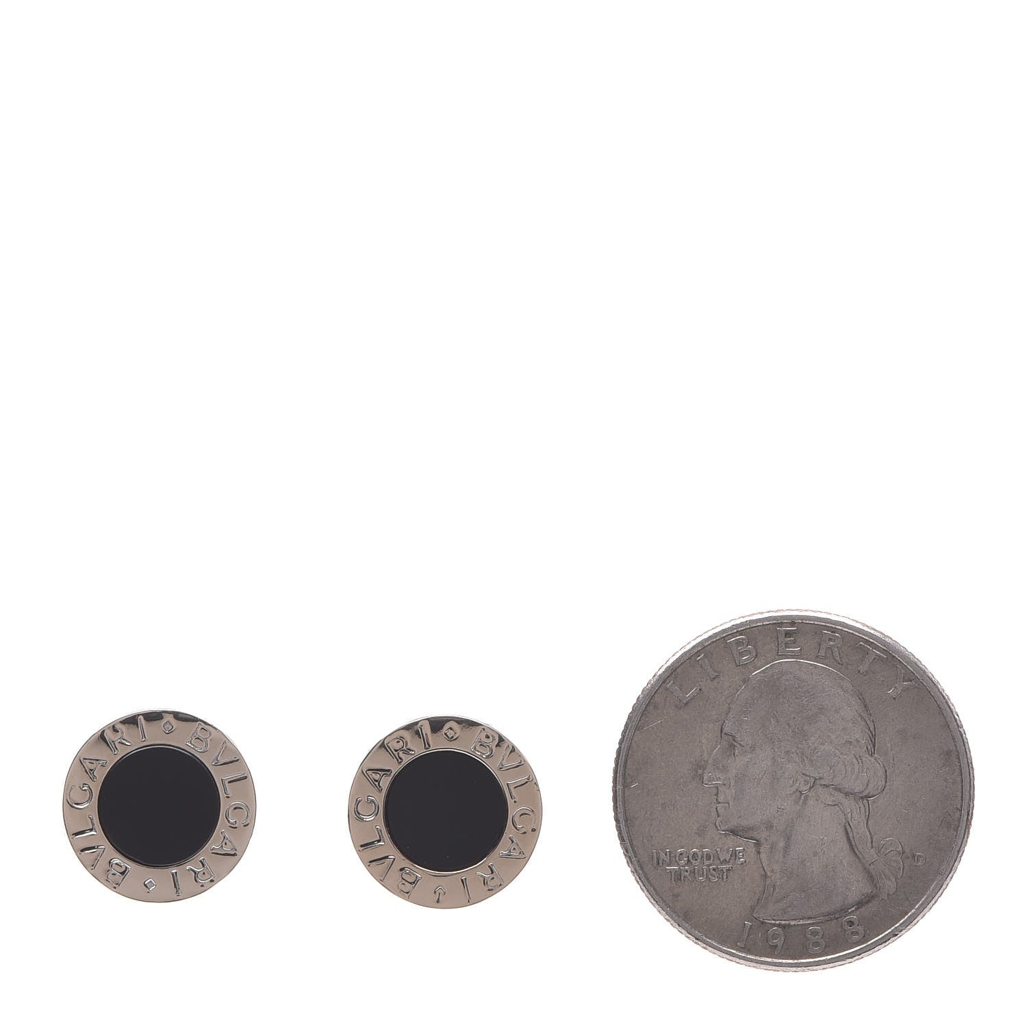 Bulgari 18K White Gold Black Onyx BVLGARI BVLGARI Stud Earrings 2 of 5
