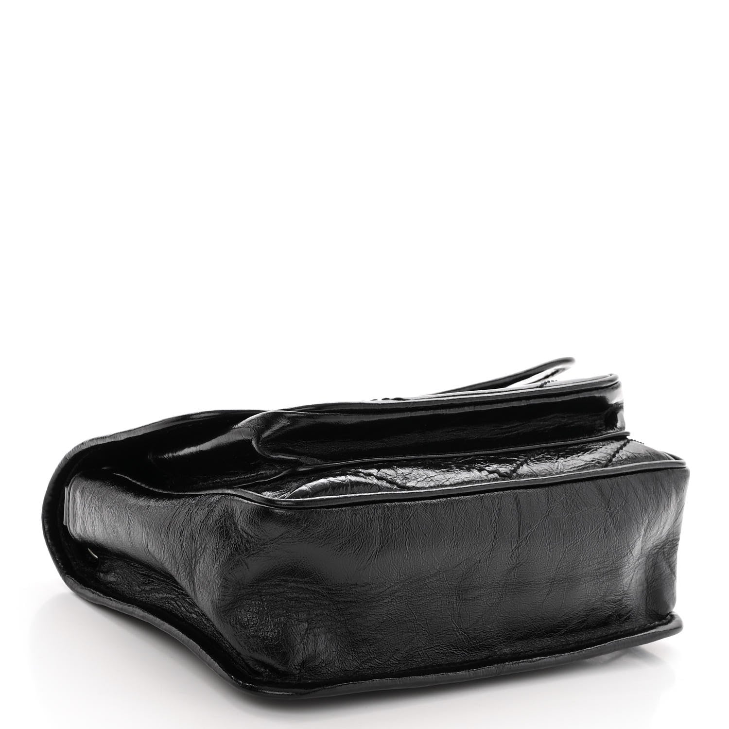 Saint Laurent SAINT LAURENT Crinkled Lambskin Matelasse Monogram Baby Niki Chain Satchel Black 3 of 8