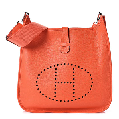 Hermes Taurillon Clemence Evelyne III GM Orange Poppy 1 of 9