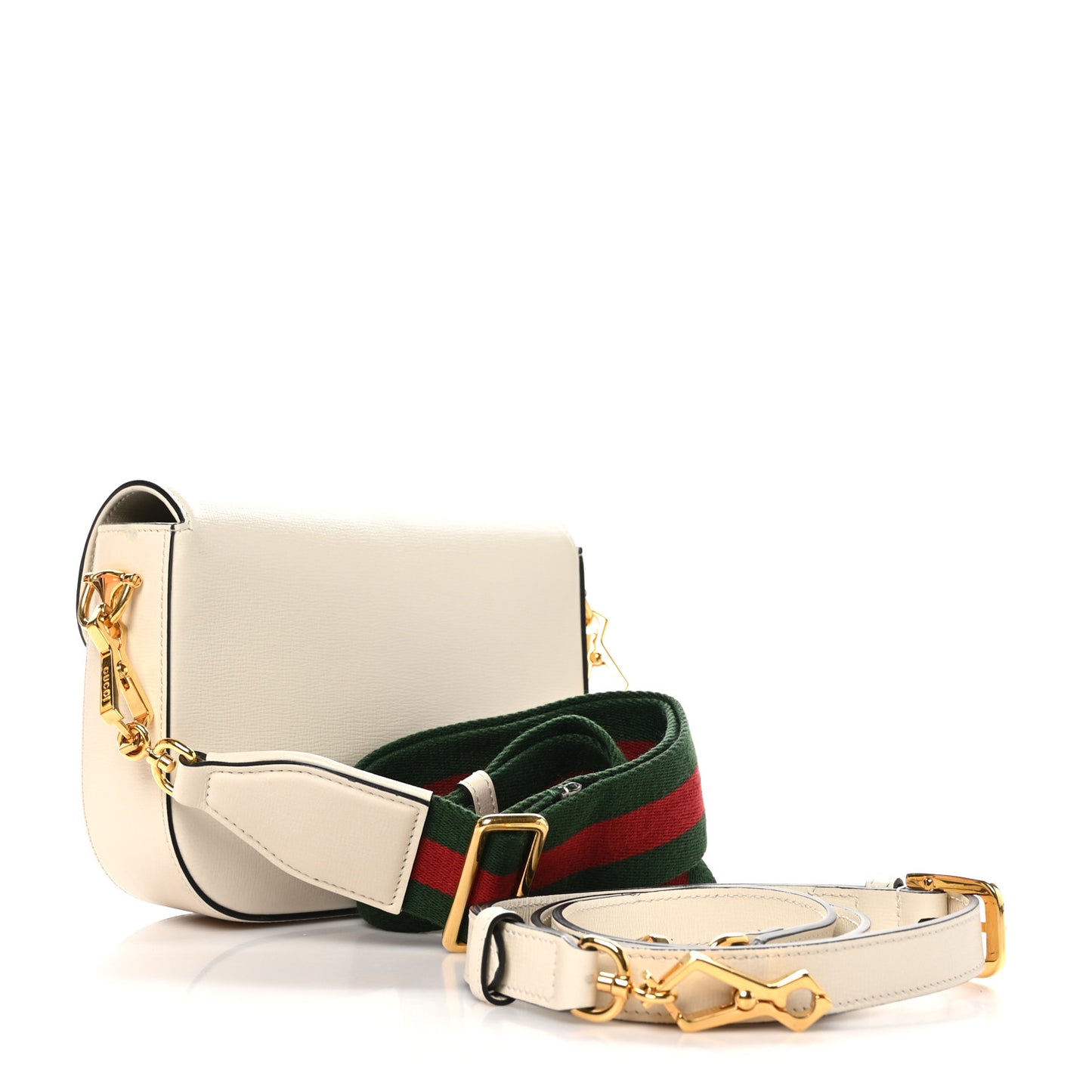 Azalea Calfskin Web Mini Horsebit 1955 Shoulder Bag Mystic White