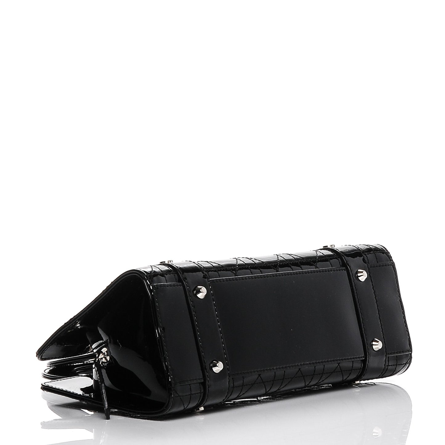 Patent Cannage Stitched Small East West Lady Dior Black