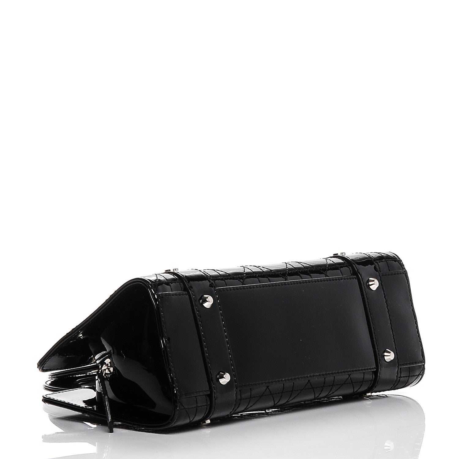 Christian Dior Patent Cannage Stitched Small East West Lady Dior Black 4 of 6