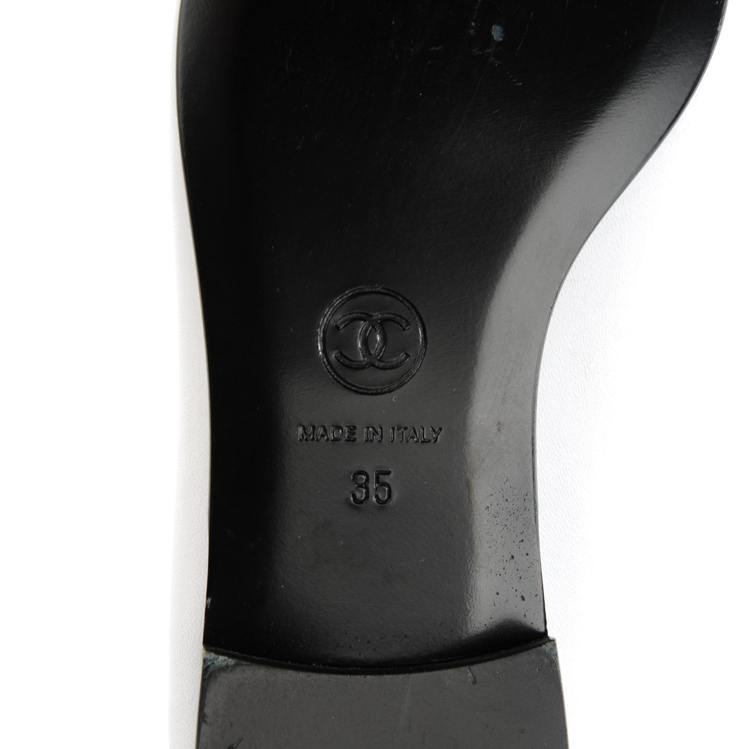 Chanel Lambskin CC Cap Toe Ballerina Flats 35 White Black 8 of 9