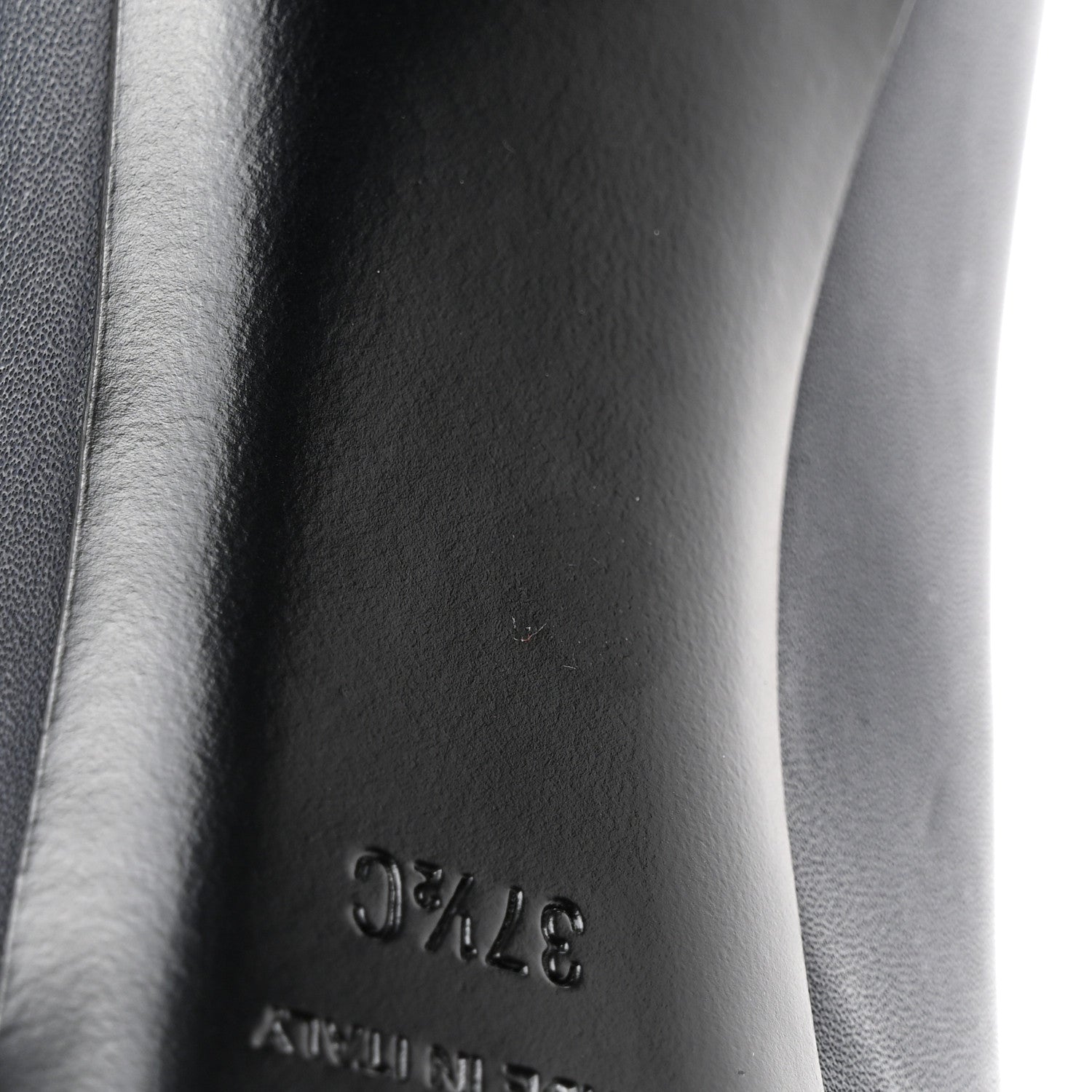 Chanel Calfskin Patent CC Cap Toe Platform Chain Pumps 37.5 Navy Black 10 of 10