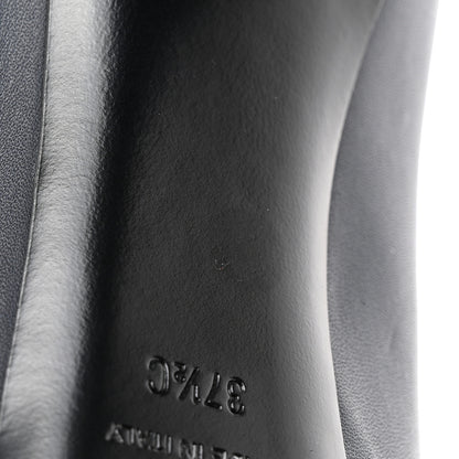 Chanel Calfskin Patent CC Cap Toe Platform Chain Pumps 37.5 Navy Black 10 of 10