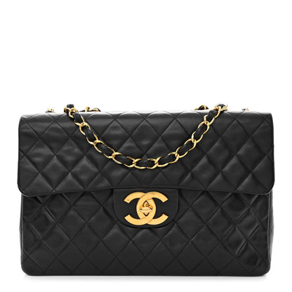 Chanel Lambskin Quilted XL Jumbo Single Flap Black 1 of 14