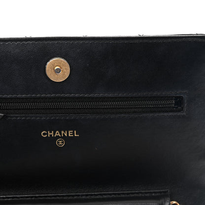 Chanel Lambskin Quilted Chain Around Wallet On Chain WOC Black 14 of 14