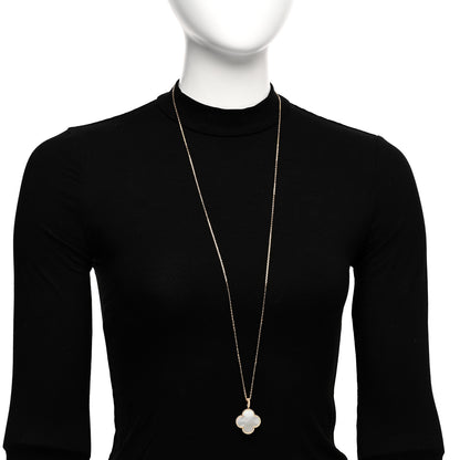 Van Cleef & Arpels 18K Yellow Gold Mother of Pearl Magic Alhambra Long Necklace 2 of 6