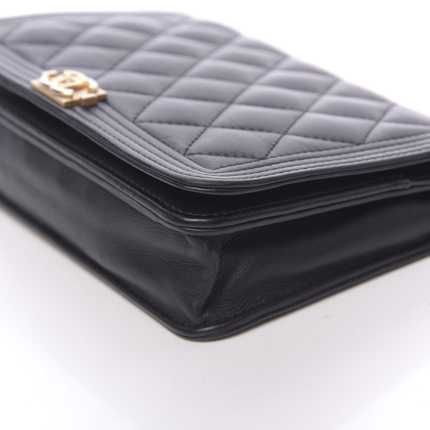 Chanel Caviar Quilted Boy Wallet On Chain WOC Black 10 of 14