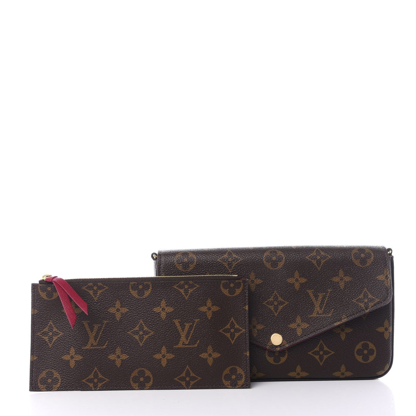 Monogram Pochette Felicie Chain Wallet Fuchsia