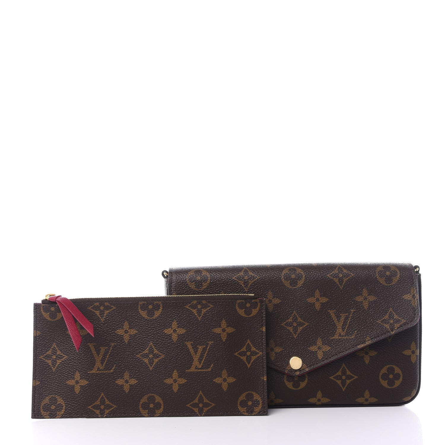 Louis Vuitton Monogram Pochette Felicie Chain Wallet Fuchsia 10 of 10