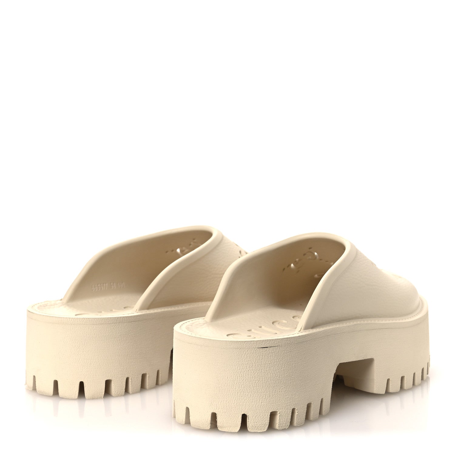 Gucci Rubber Monogram GG Go Through Platform Slide Clogs 38 Mystic White 5 of 12