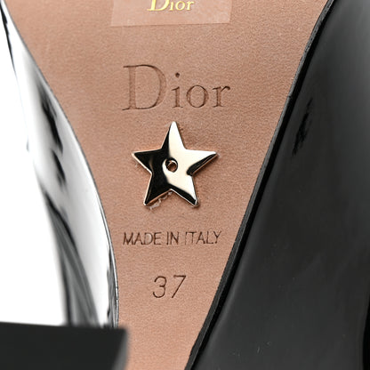 Christian Dior Patent Calfskin Aime Ankle Sandals 37 Black 8 of 9