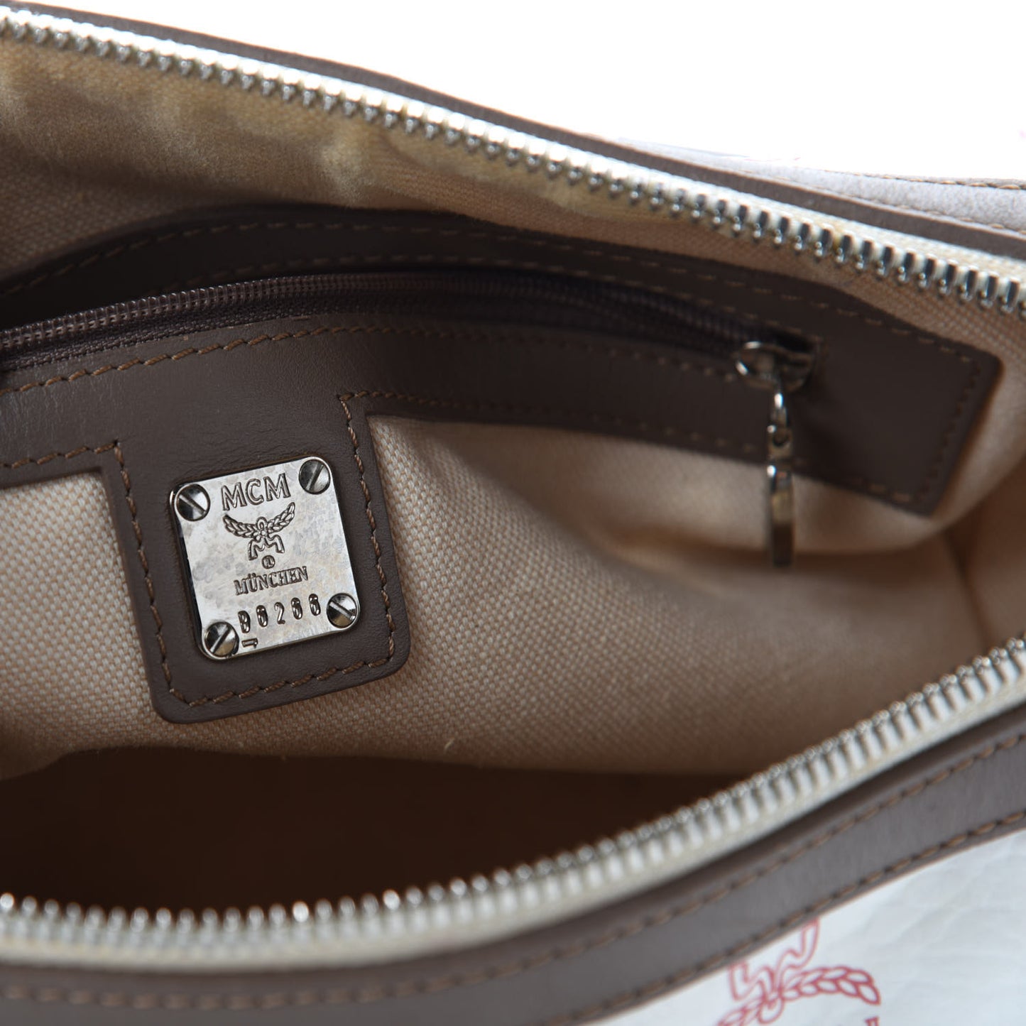 Visetos Striped Munich Lion Boston Satchel White