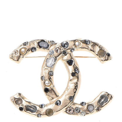 Chanel Crystal Pearl CC Brooch Gold Multicolor 1 of 6