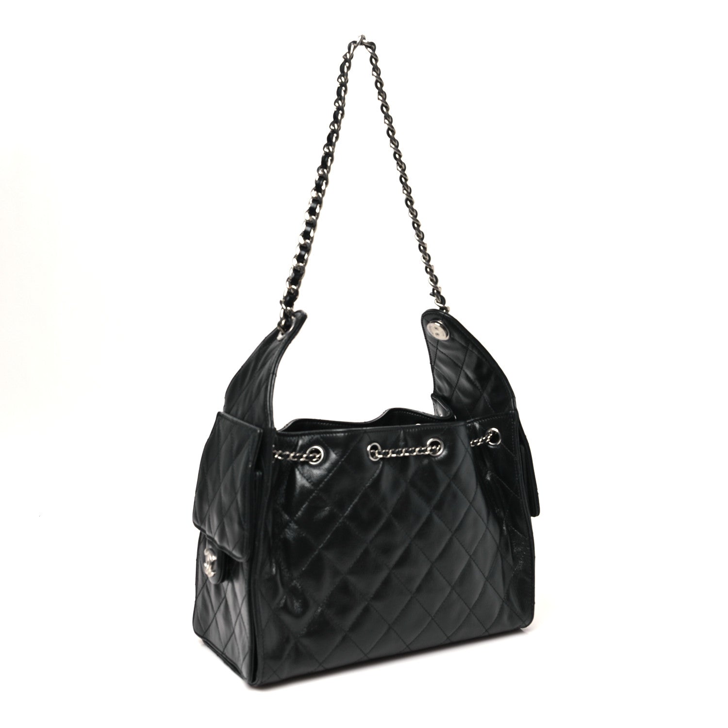 Chanel Shiny Crumpled Calfskin Quilted Small Chanel 25 Handbag