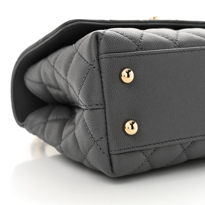 Chanel Caviar Quilted Mini Coco Handle Flap Grey 9 of 10