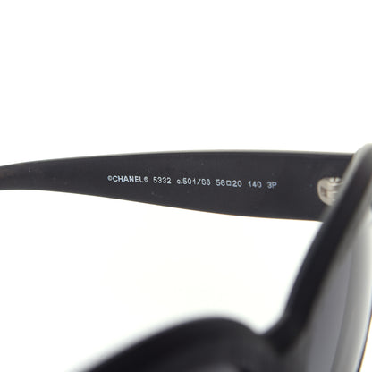 Chanel Tweed Effect CC Polarized Butterfly Signature Sunglasses 5332 Black 5 of 8