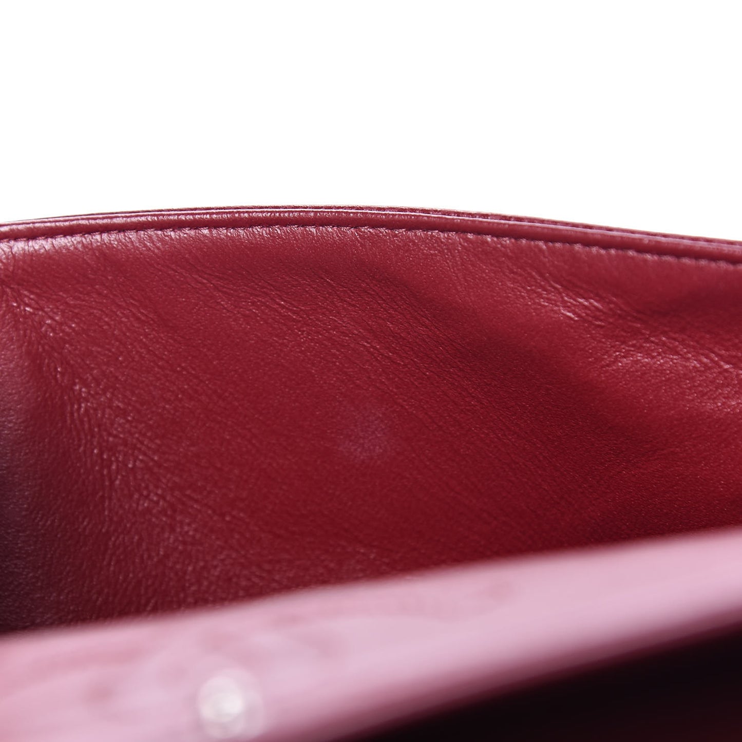 Caviar Quilted Medium Double Flap Dark Red